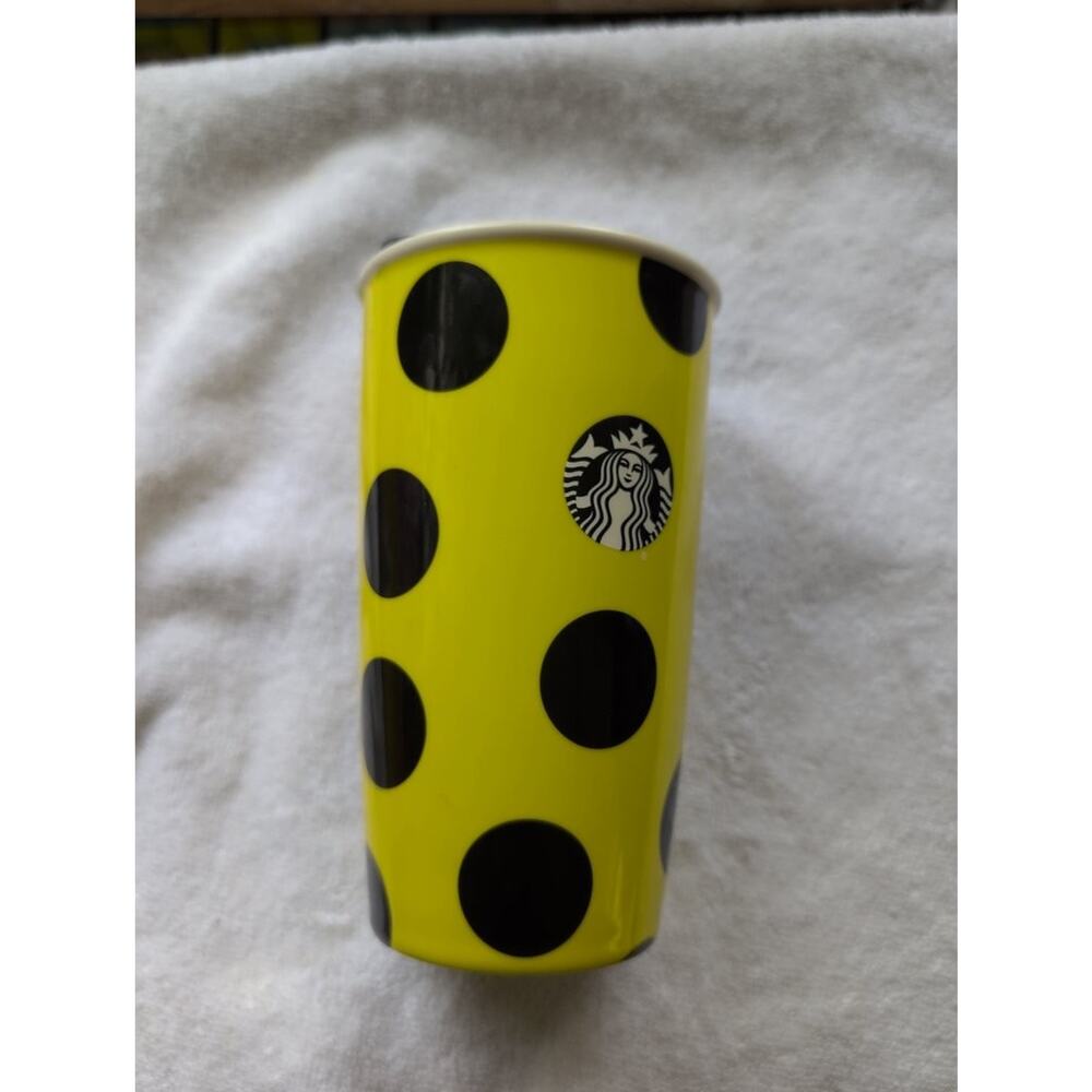 Starbucks Yellow Polka Dot Ceramic Tumbler